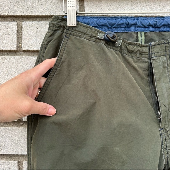 Rare Vintage Abercrombie Olive Parachute Pants XS Butterfly Embroidery Cargo Y2K - Picture 8 of 14